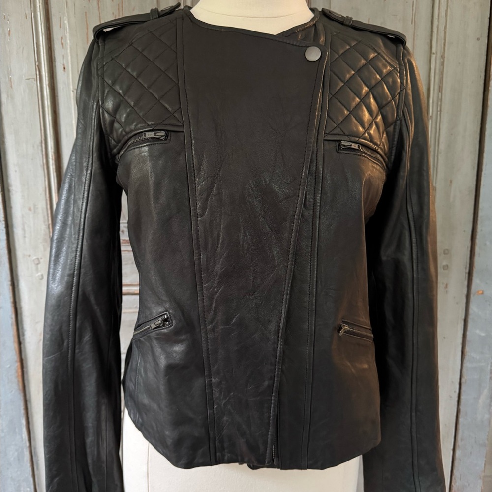 Women's Black Leather Jacket size 8